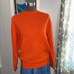 Aquascutum of London Vintage Orange Shetland Wool Crew Neck Sweater